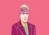 Retro illustration of a man with a mechanical brain.