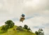 A drone flying above the hills