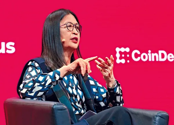 Julia Leung, Chief Executive Officer Securities and Futures Commission (SFC), speaks at Consensus Hong Kong (SFC)
